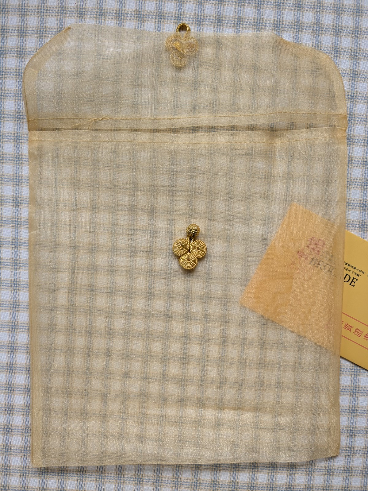 NEW in Mesh Bag Nanjing Yunjin Research Inst. Silk Brocade Scarf/Shawl w/Frog