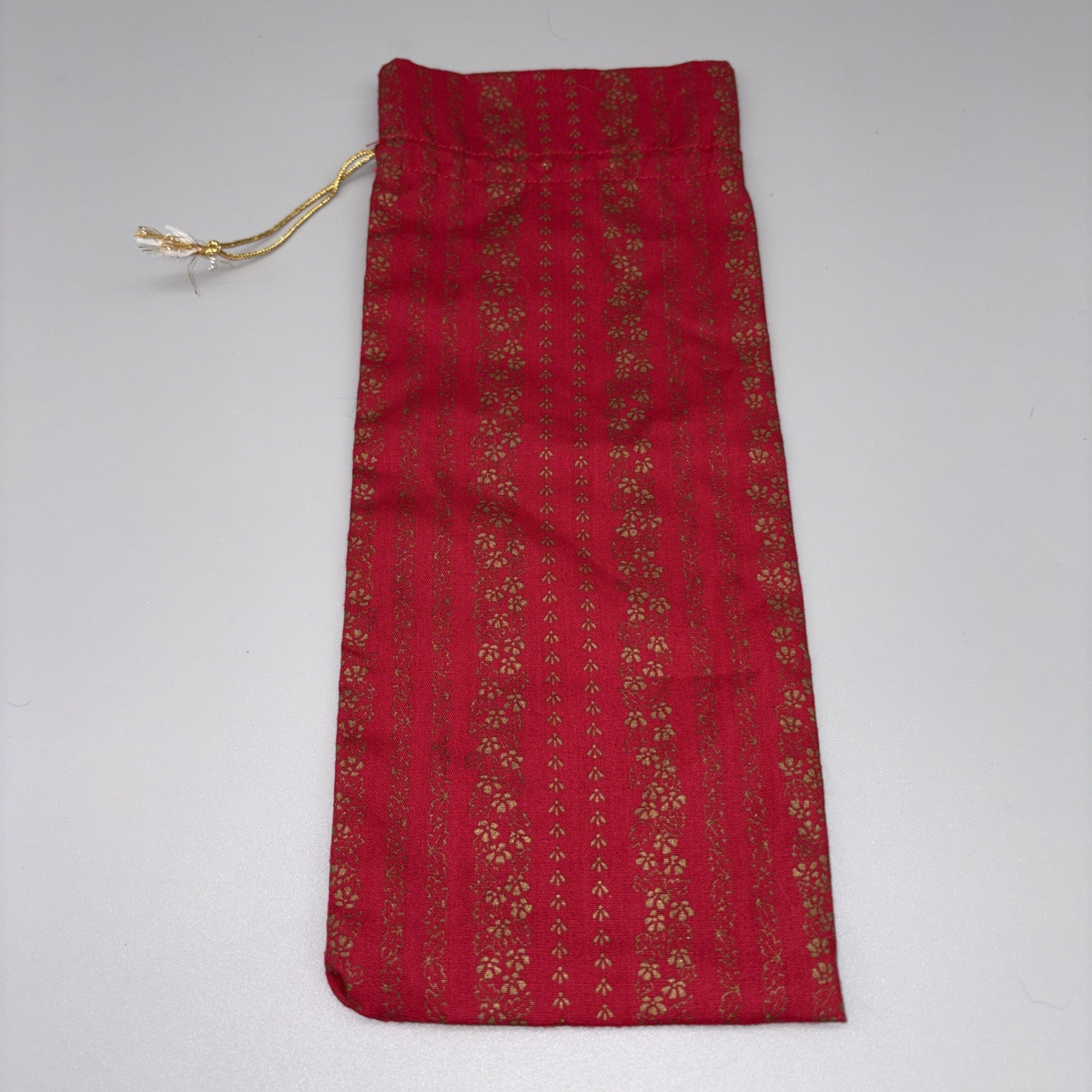 Vintage Chinese Silk Brocade Drawstring Jewelry Pouch & Wine Bottle Gift Bag Lot