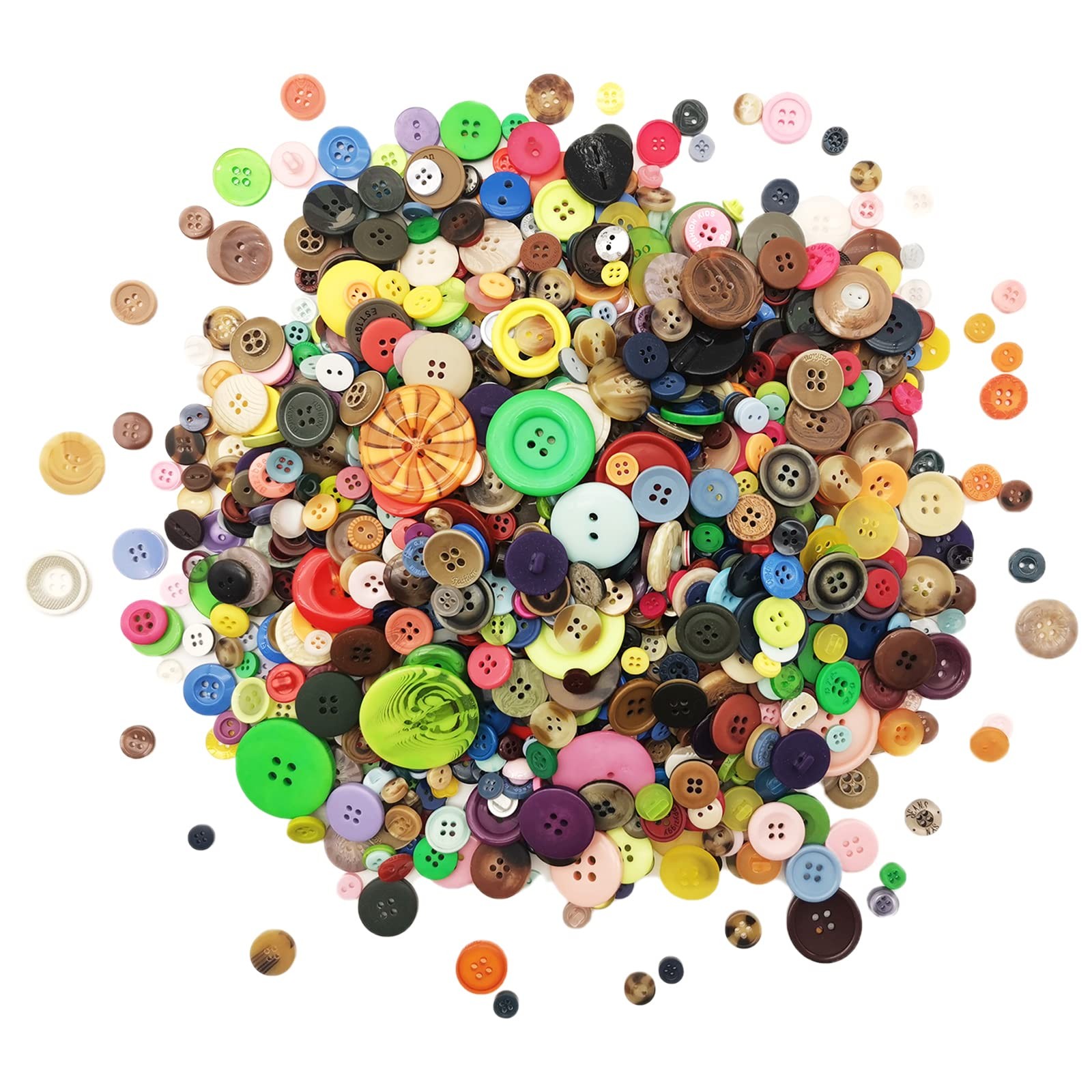 600-700Pcs Multicolor Buttons for Crafts Bulk Assorted Multicolored Craft But…