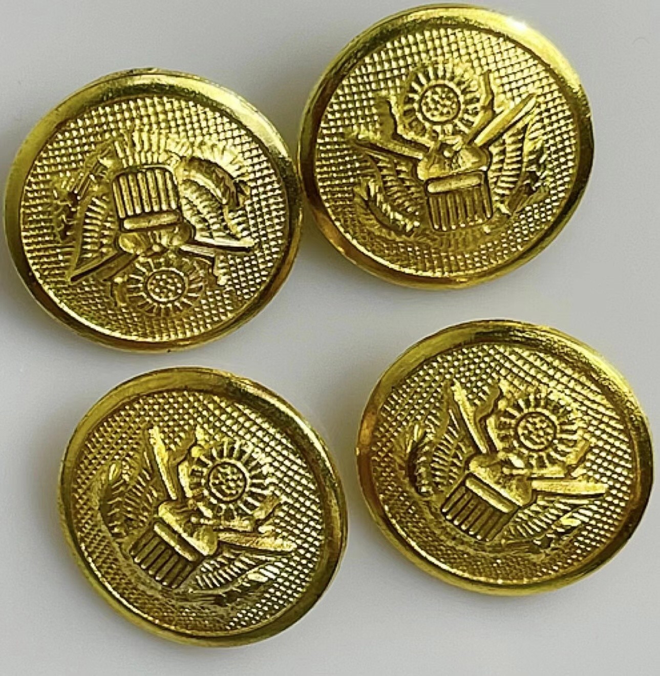 4 Pieces Gold Badge 21mm Metal Button Set for Blazer Coat Overcoat Jacket