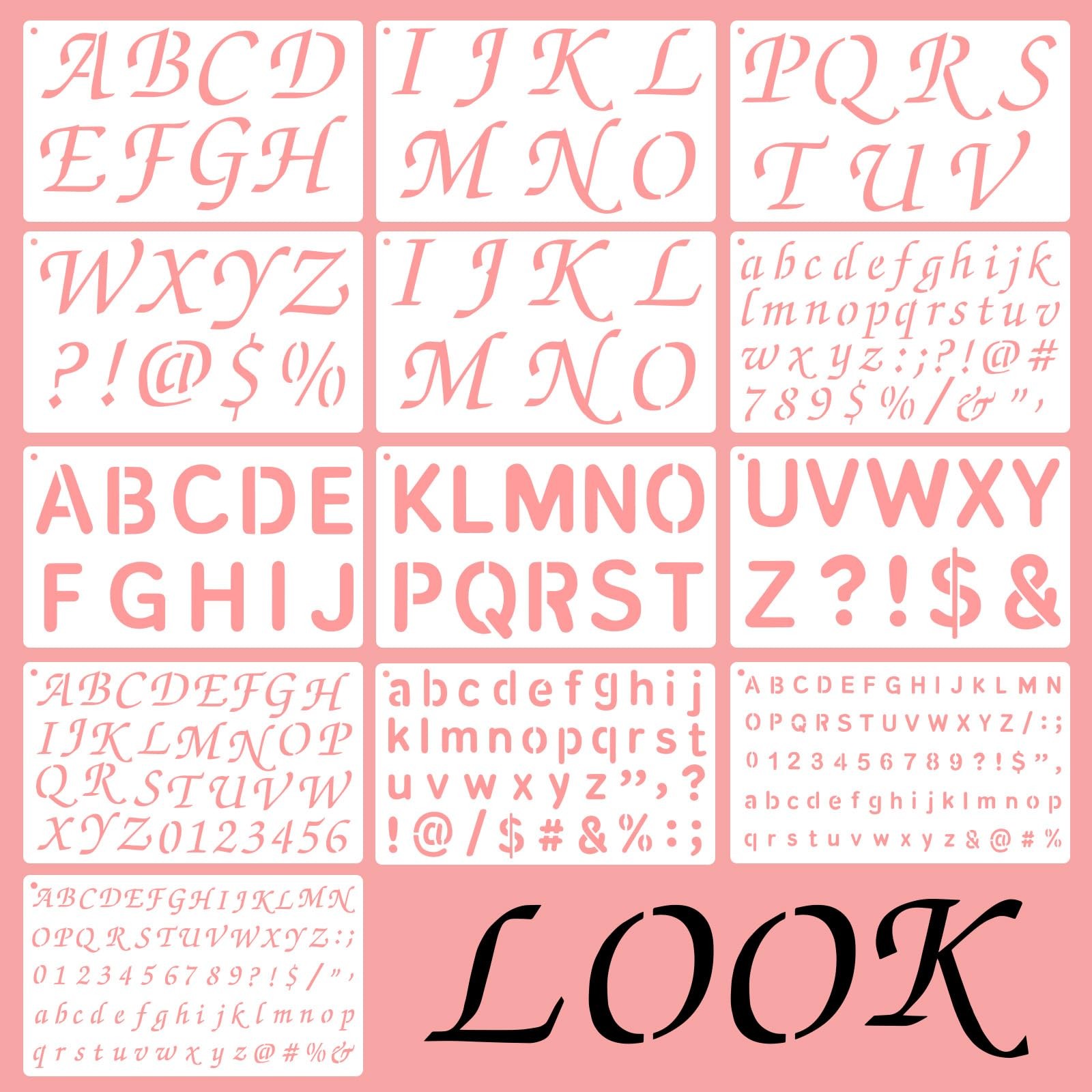 TAHULIK Stencil Letters for Painting, 1/2, 3/4, 1, 2 Inch Letter Stencils, Sm…