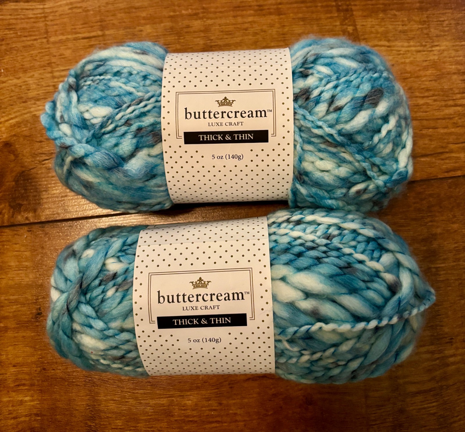 Buttercream Luxe Craft Thick & Thin Yarn 2 Skeins #BCMT210 Teal