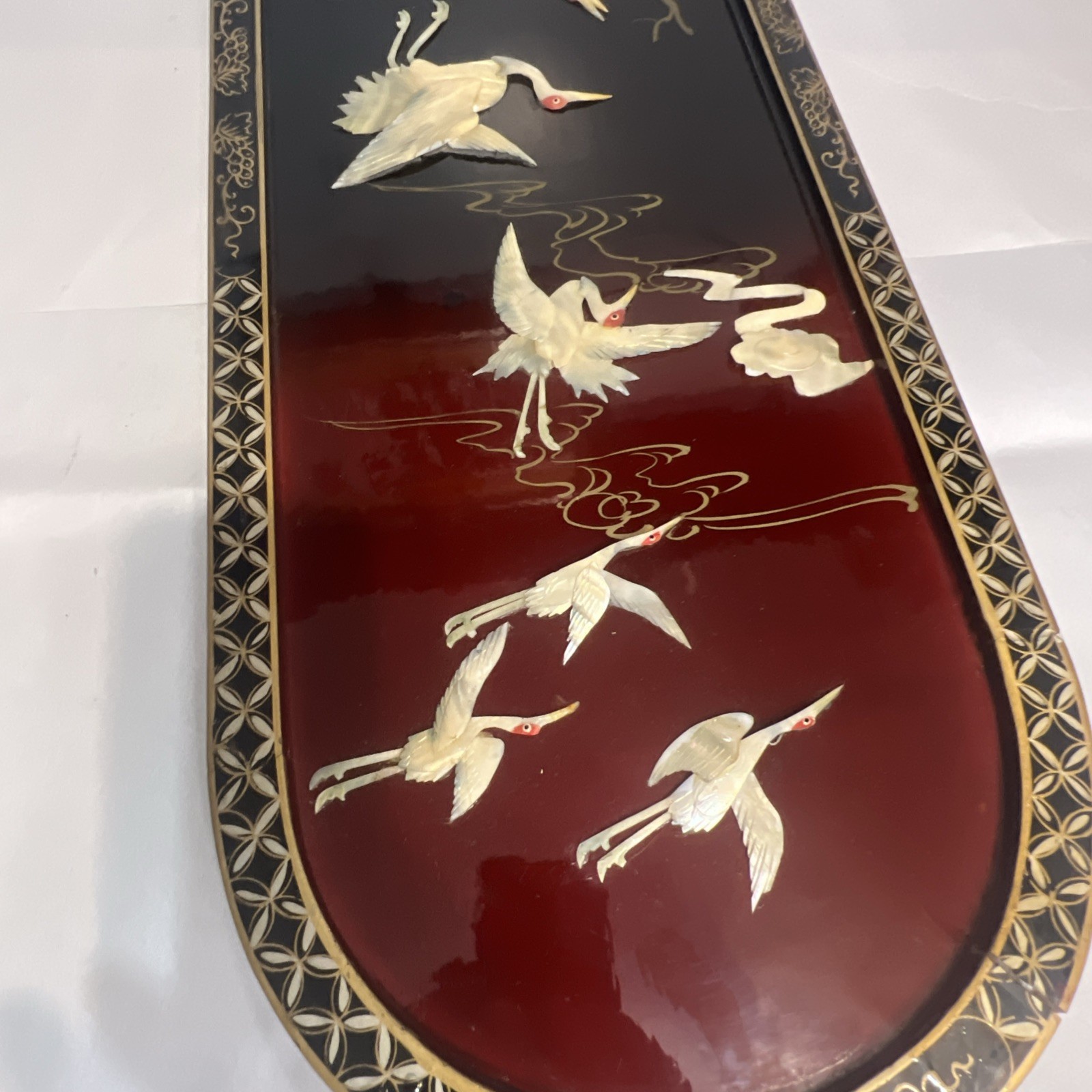 Vintage Mother of Pearl/ Abalone Shell 3D Wall Art 36×12 Damaged Look At Photos