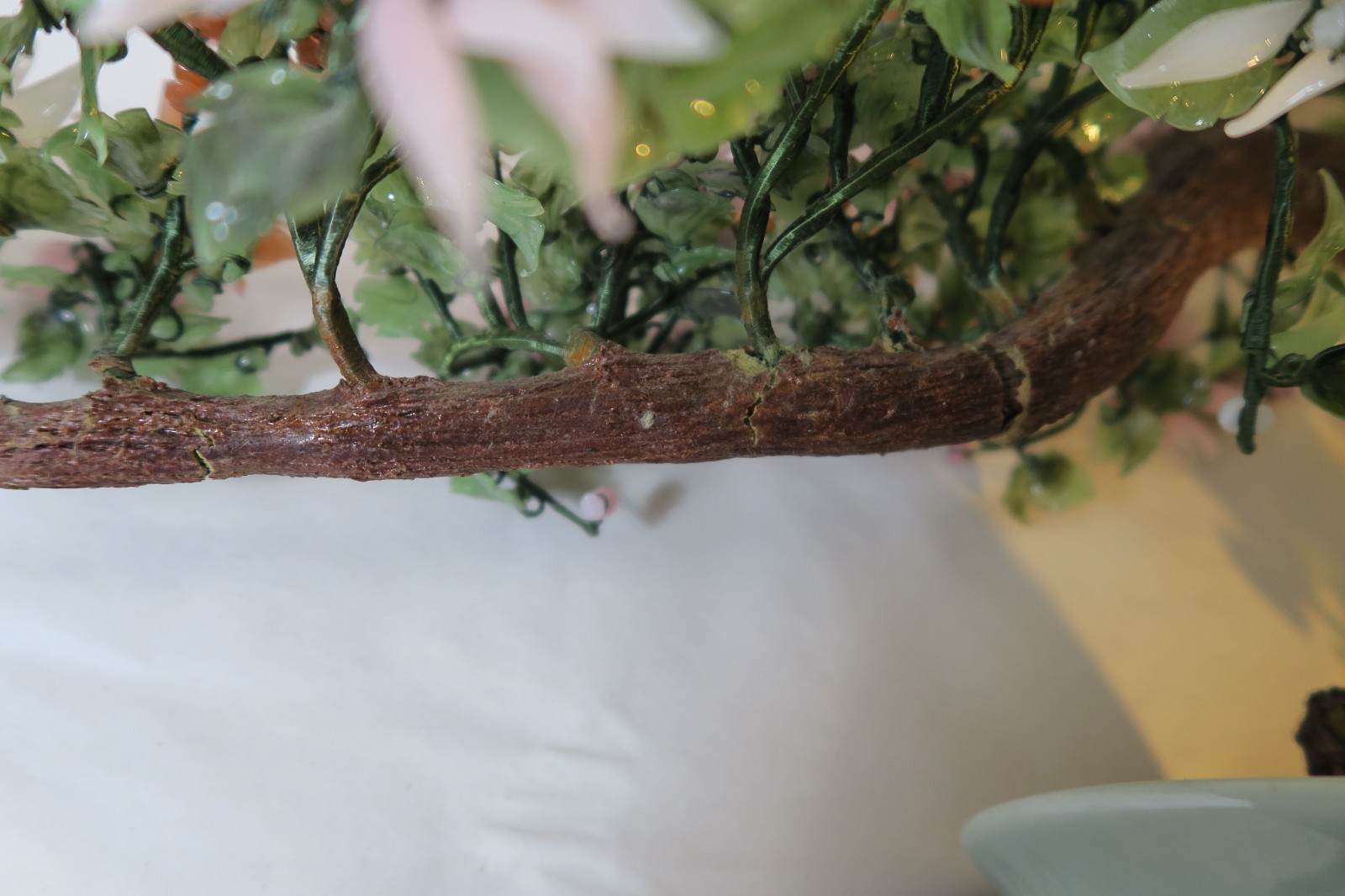 VINTAGE CHINESE JADE,QUARTZ EXTRA LARGE BONSAI TREE 32×20×11