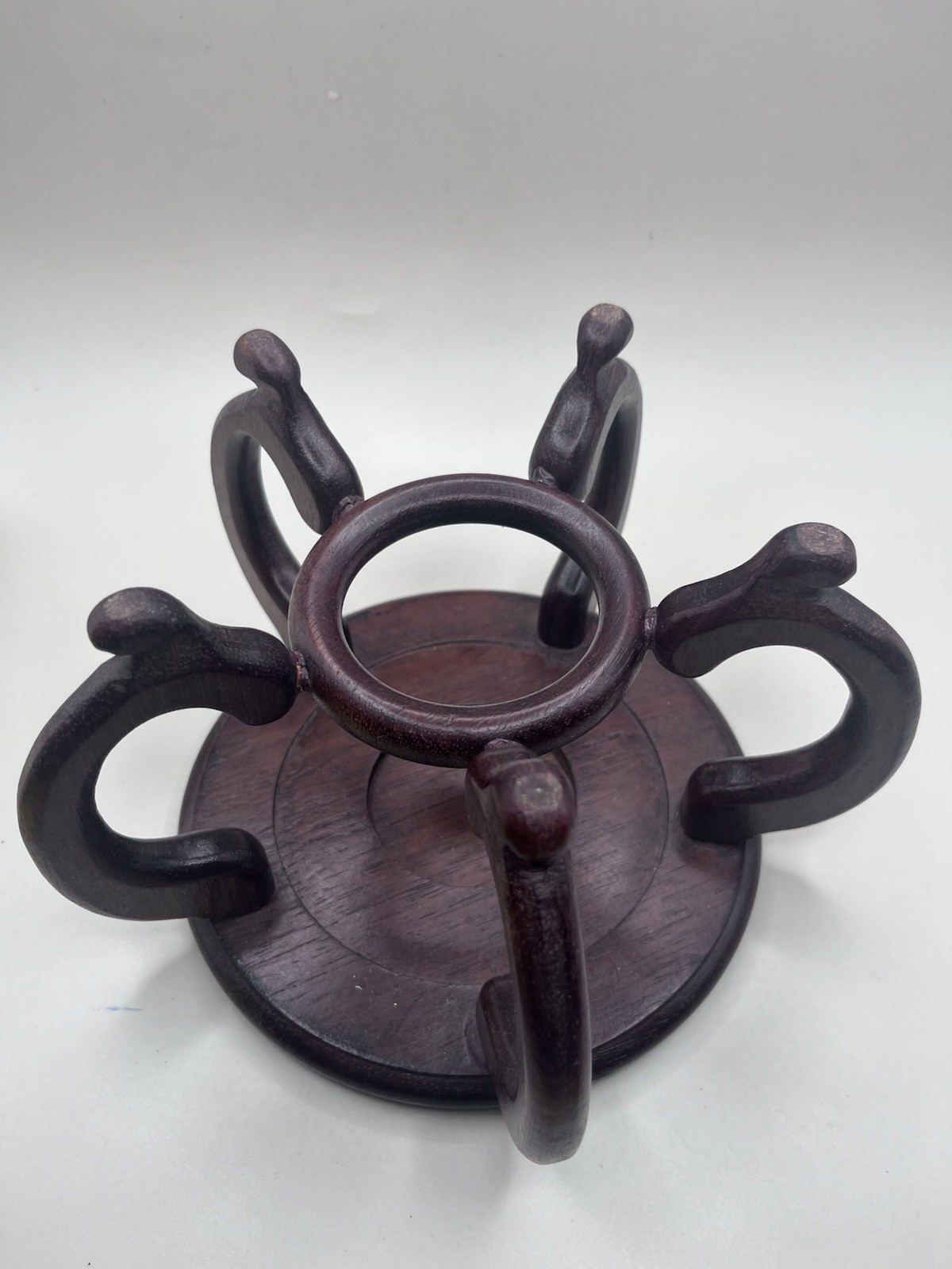 Vintage Chinese Carved Wood VASE STAND Display Ornate