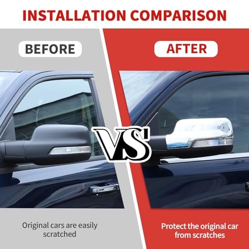 Jimen Compatible with Dodge Ram 2018-2022 Car Outside Door Mirror Caps