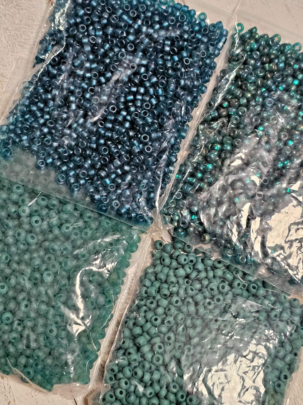 6/0 Czech Glass Seed Beads 60g 70g Bags Teal Blue Green Lot Jewelry Supplies