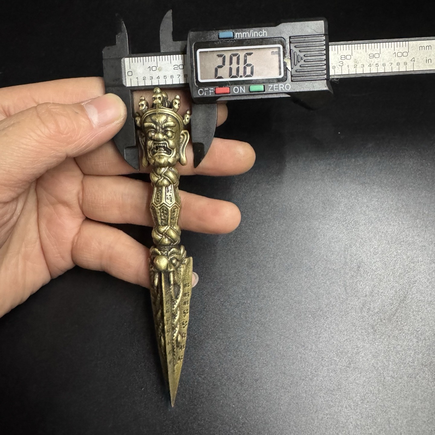 Brass Vajra Pestle Pendant Vintage Tibetan Dagger Amulet Men’s Copper Decor