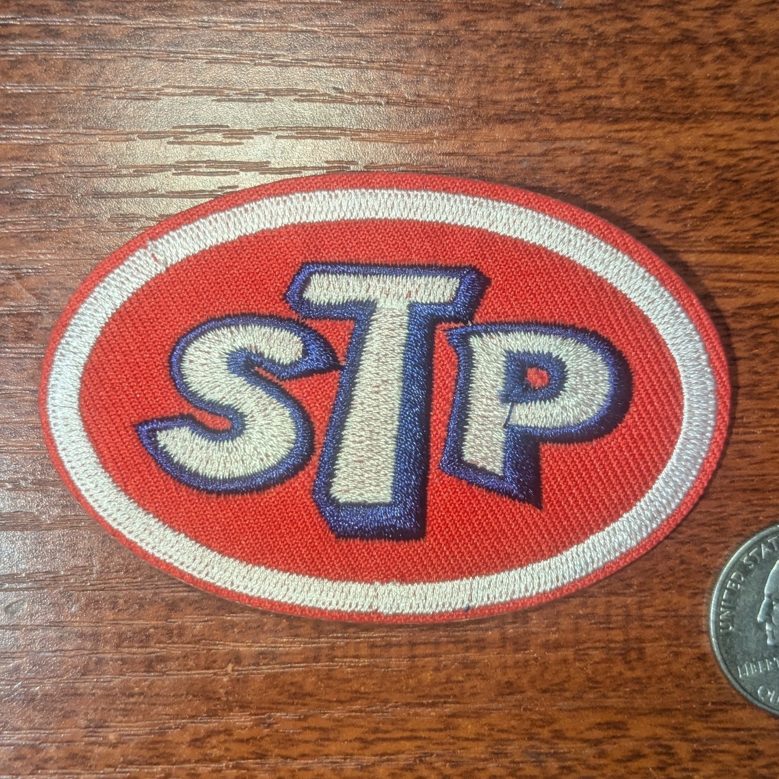 STP Patch Oil Motorsport Racing Vintage Logo Embroidered Iron On 2.25×3.25″