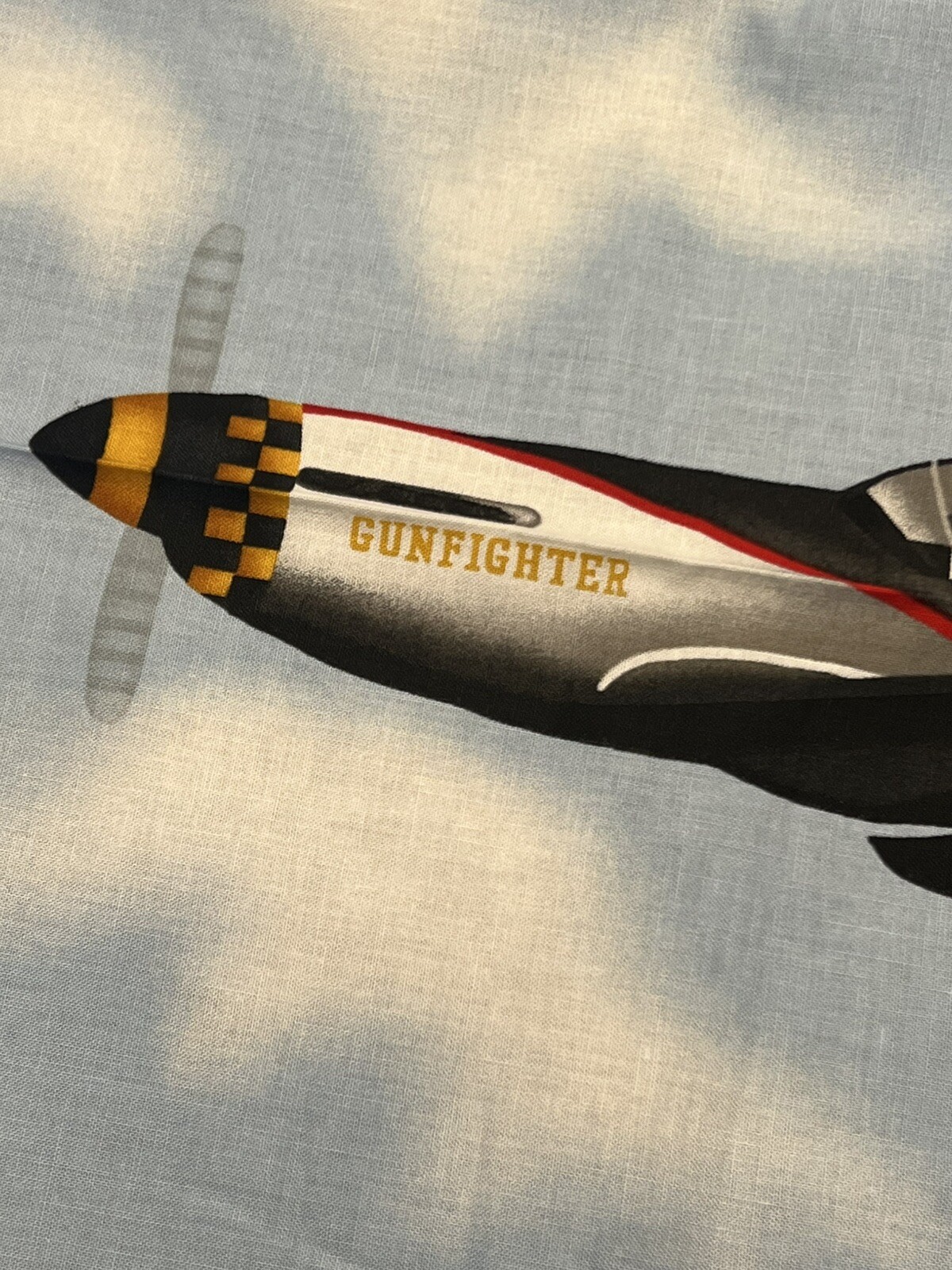 Vtg Boeing Air Show Fabric 7 Panels Aircraft WWII Warbirds Aviation Patriotic