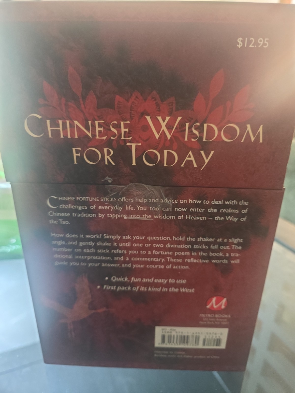 Chinese Fortune Sticks Book Sticks & Shaker Zhao Xiaomin & Martin Palmer New-ob