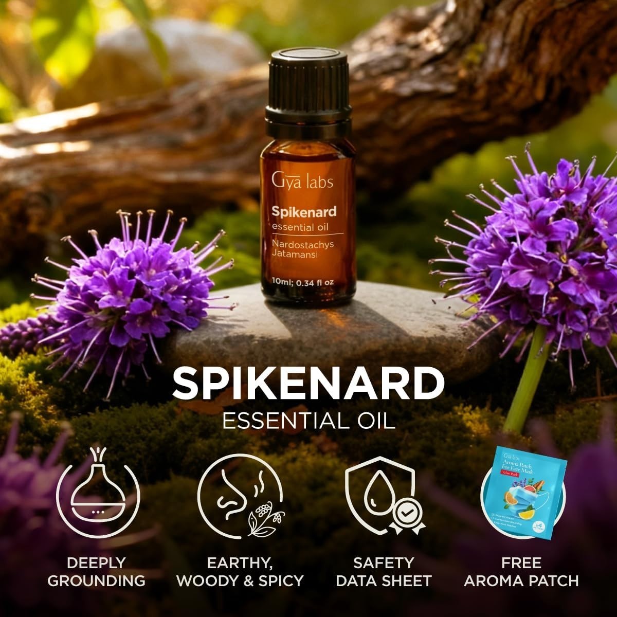 100% Pure Spikenard Essential Oil – 0.34 Fl Oz – Spikenard Oil for Hair, Skin, D