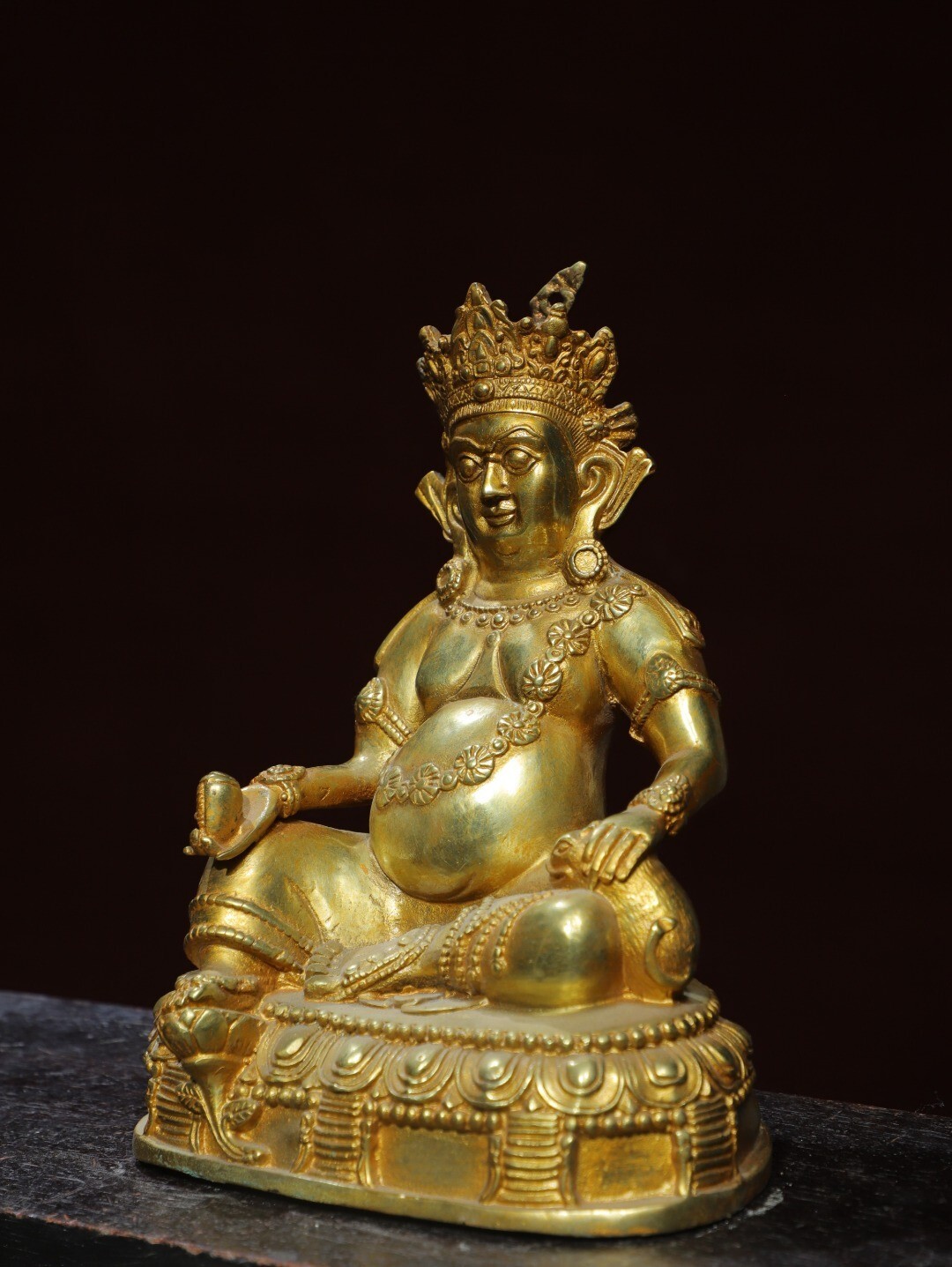 Bronze gilded statue of the Yellow God of Wealth