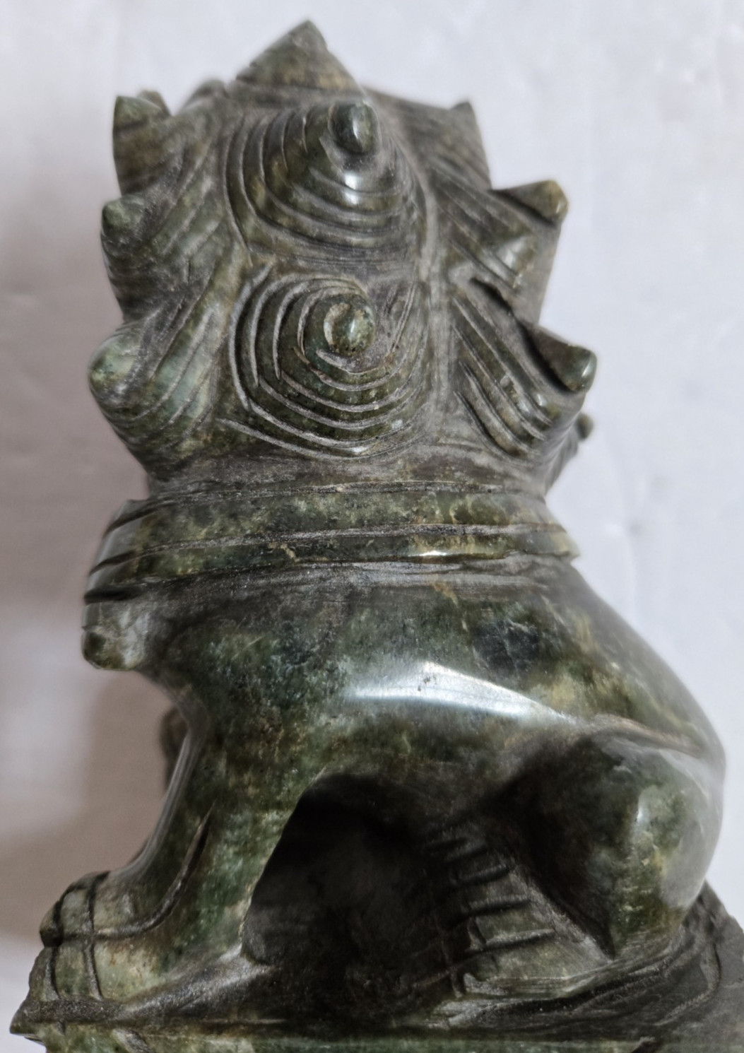 Vintage Hand Carved Jade Foo Dog Foo Lion Sculpture Feng Shui Lucky Protection