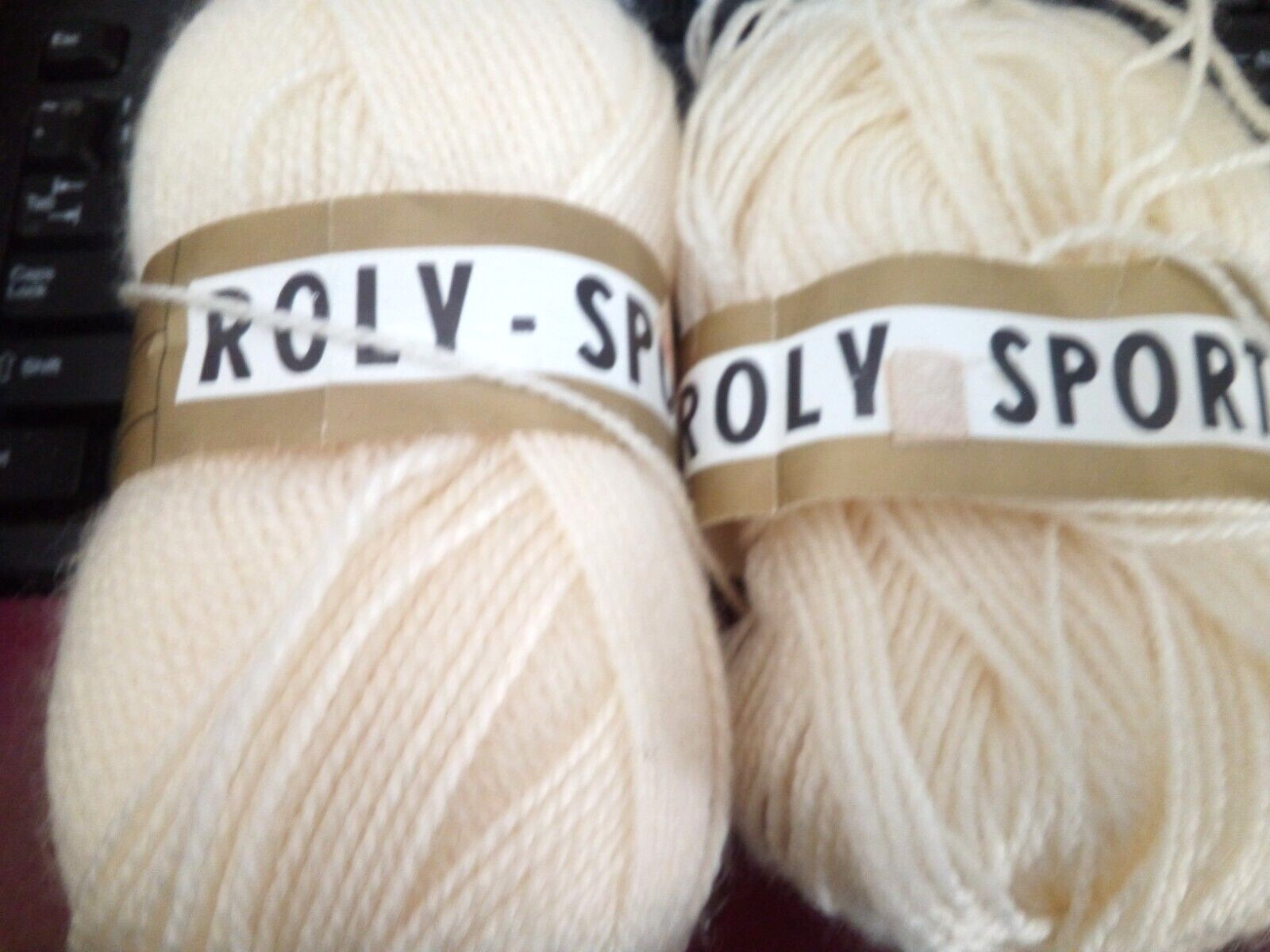 2 Skeins ROLY SPORT Acrylic Yarn #4578 Ivory 2.9 oz total weight FAST Free Ship