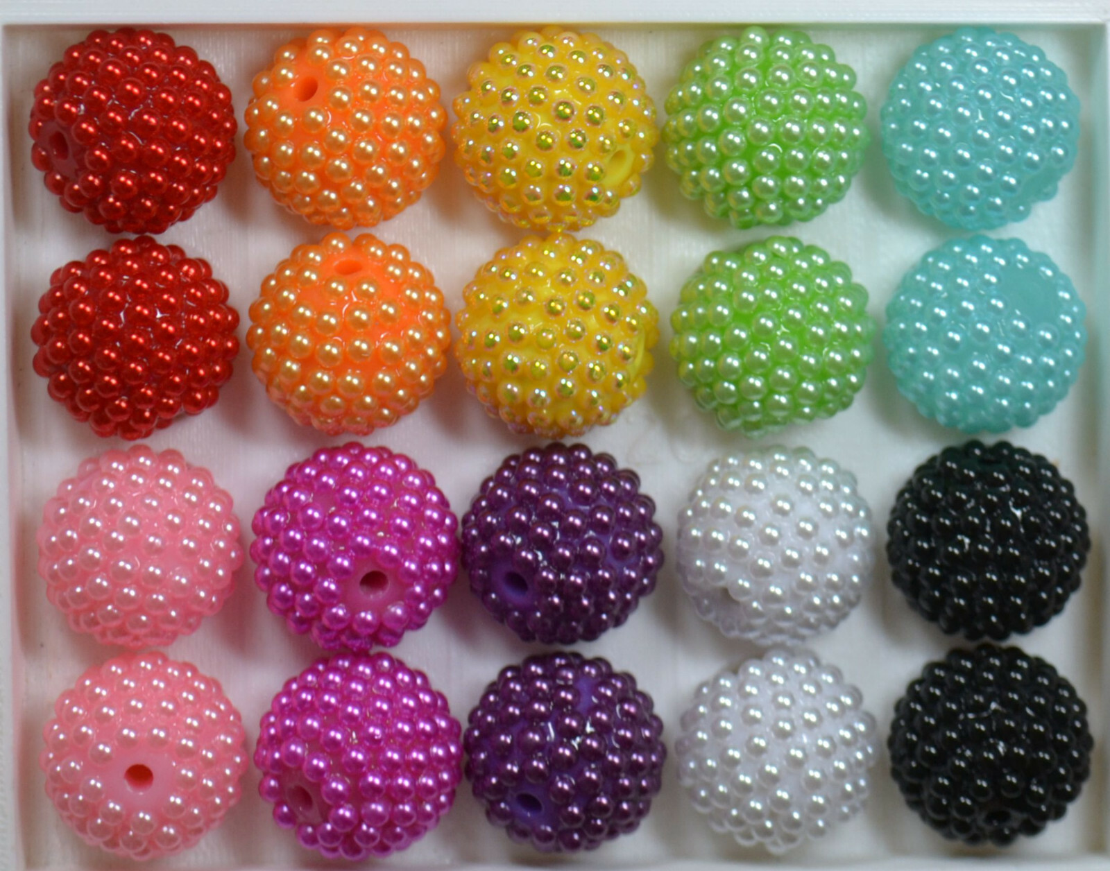 20mm Mixed Color Berry Acrylic Chunky Bubblegum Beads 20pc Lot