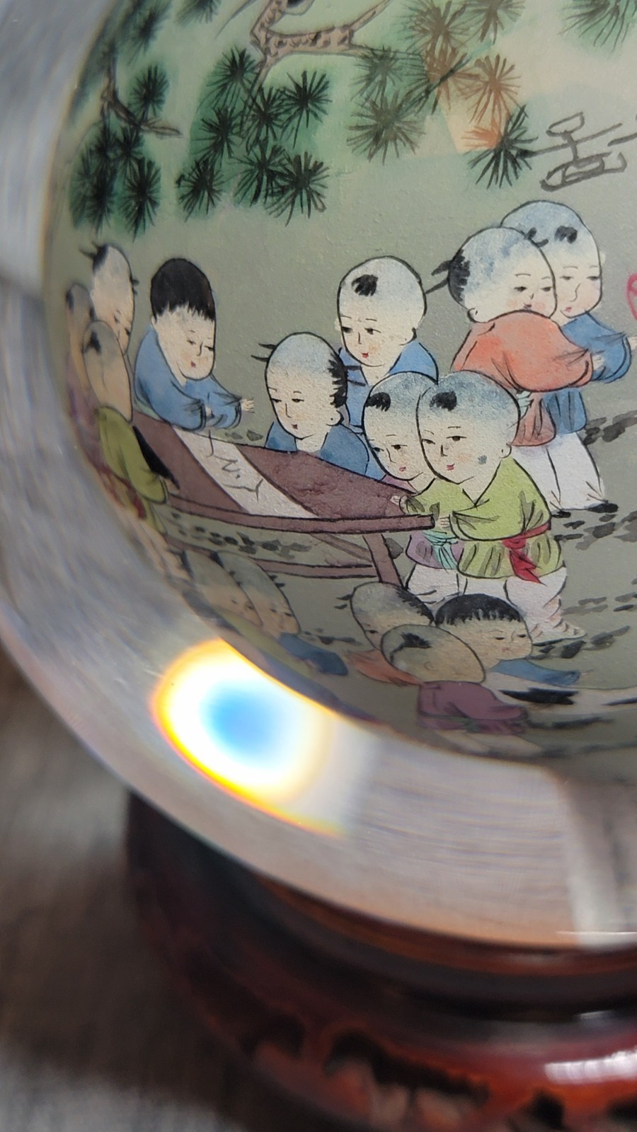 Approx 4 Inch Diameter Chinese Reverse Painted Globe Li Bien READ