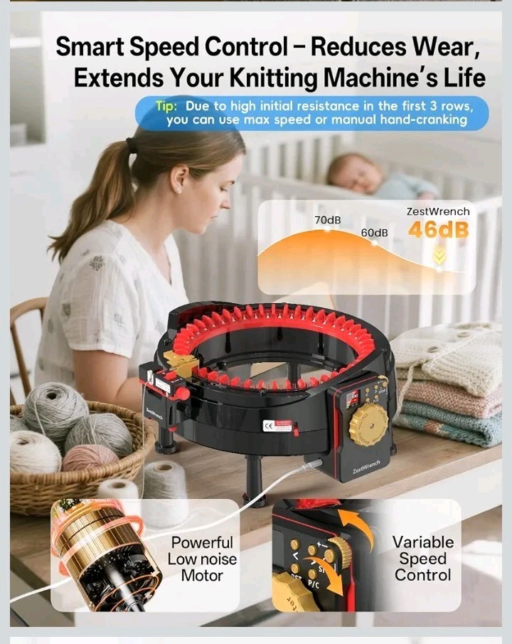 A46A2 Upgraded Zestwrench Electric Knitting Machine Adapter for Addi Knitting Ma