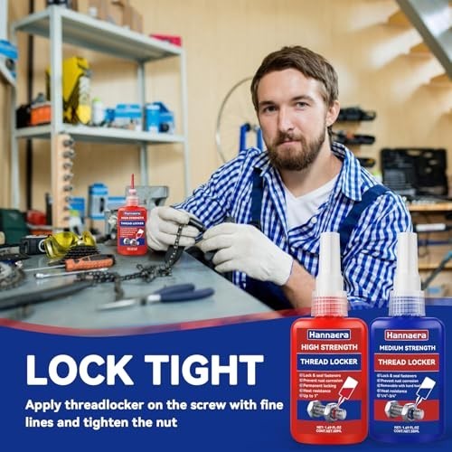 Thread Lock Blue and Red, Threadlocker Medium and High Strength, Thread Locker