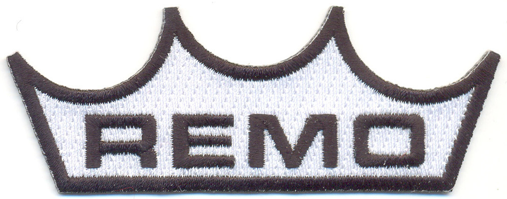 Remo Embroidered Iron on Patch, Drumset badges, percussionists, musicians
