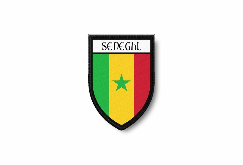 Sew-On Patch Embroidered Border Flag Printed Senegal Senegalese