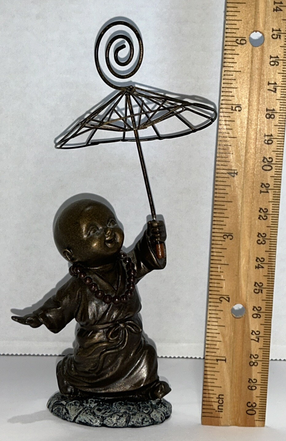 Brass Kid Monk Buddha Statue Zen Table Decor Statue