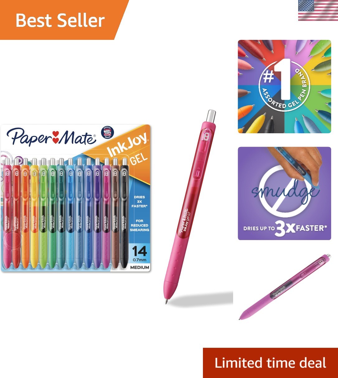 Smooth Writing InkJoy Gel Pens, 14 Count Assorted Colors for Teachers & Students