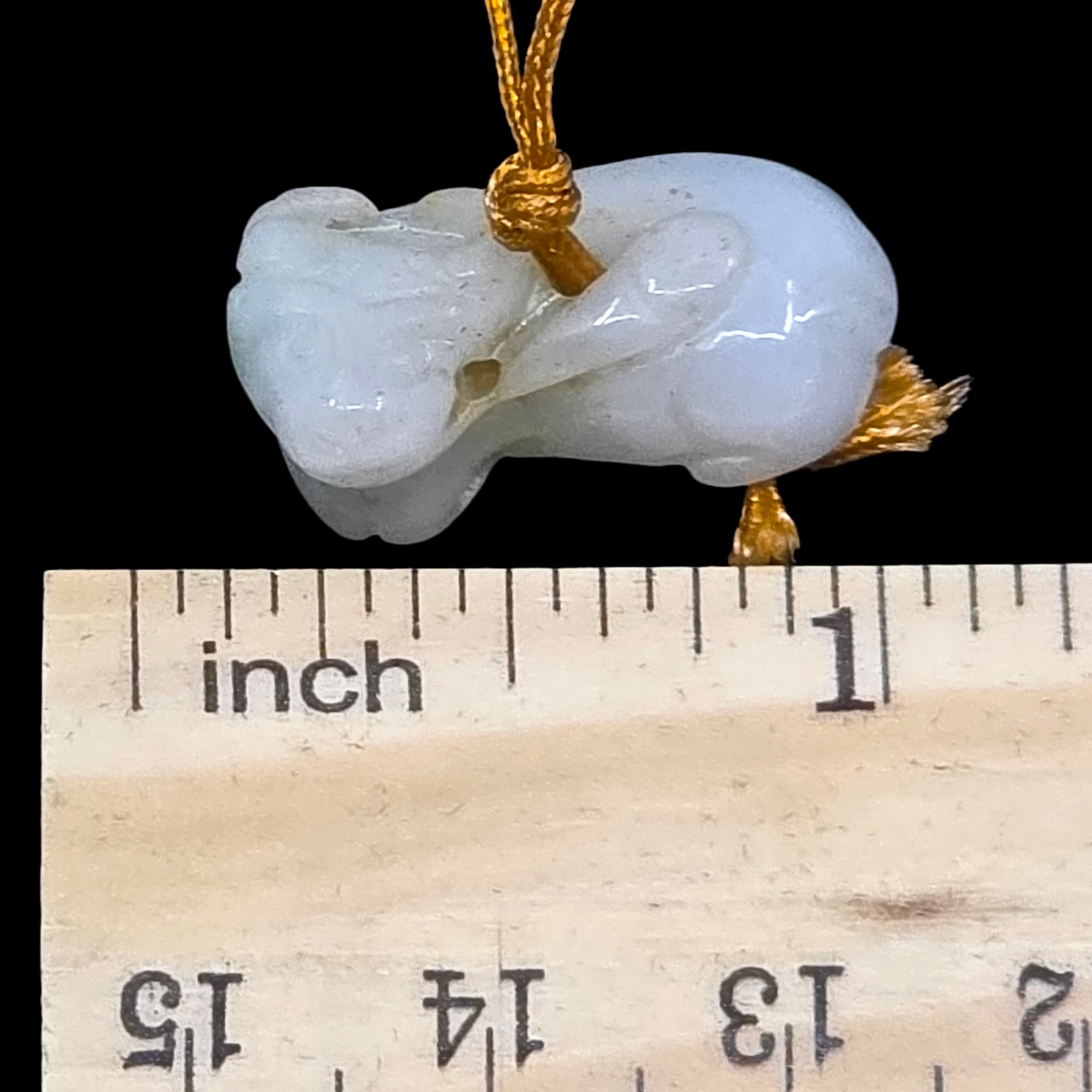 Chinese Hand Carved Icy White Jade Pixiu Pendant – Wealth & Protection Amulet