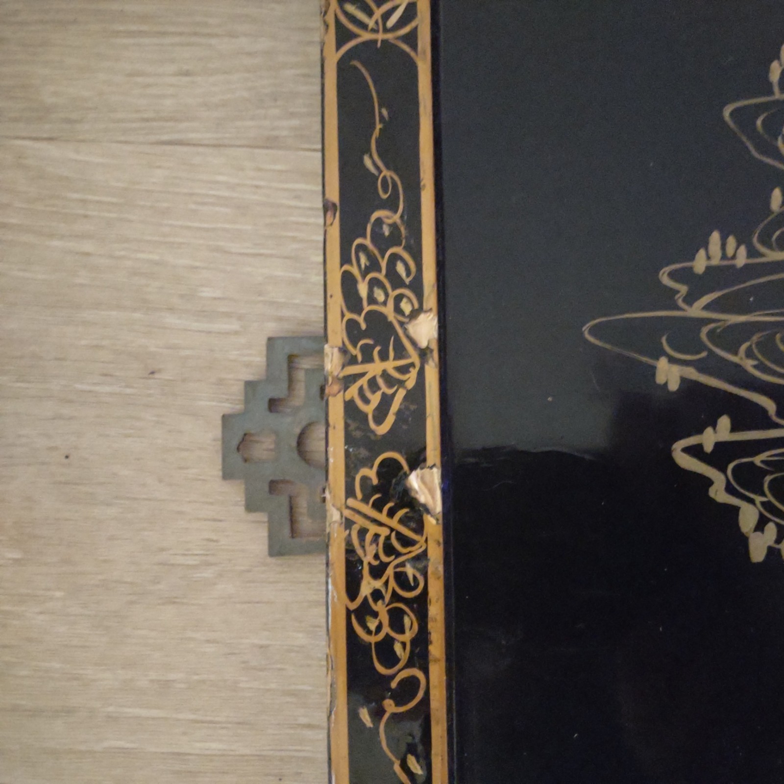 👸🏼💰4 Vintage Black Lacquer Chinese Vietnamese Wall Art Jade