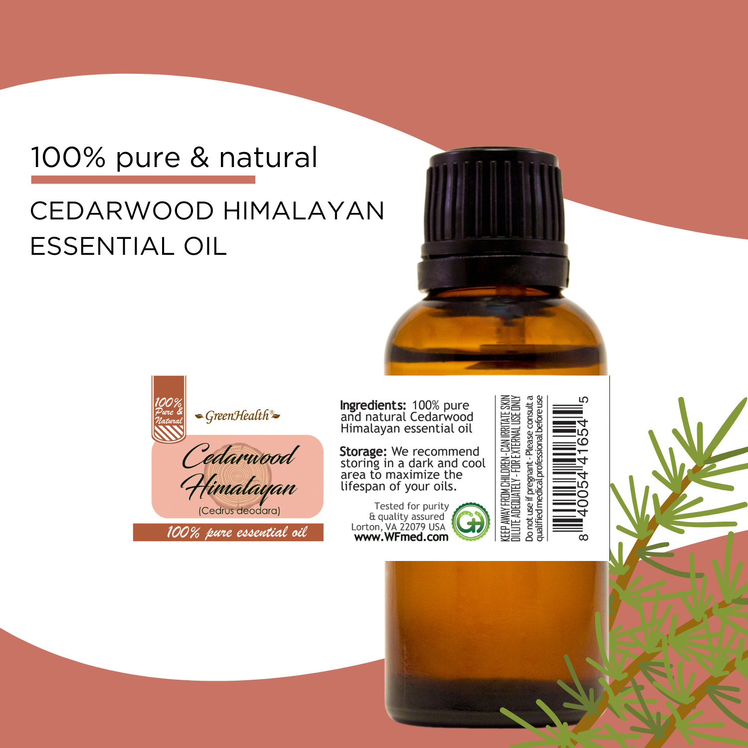 4 fl oz Cedarwood Himalayan Essential Oil (100% Pure & Natural) – GreenHealth