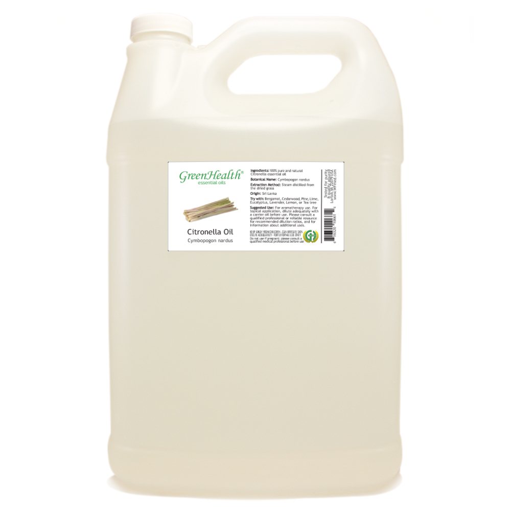 Bulk 1 Gallon Citronella Essential Oil (100% Pure & Natural) – GreenHealth