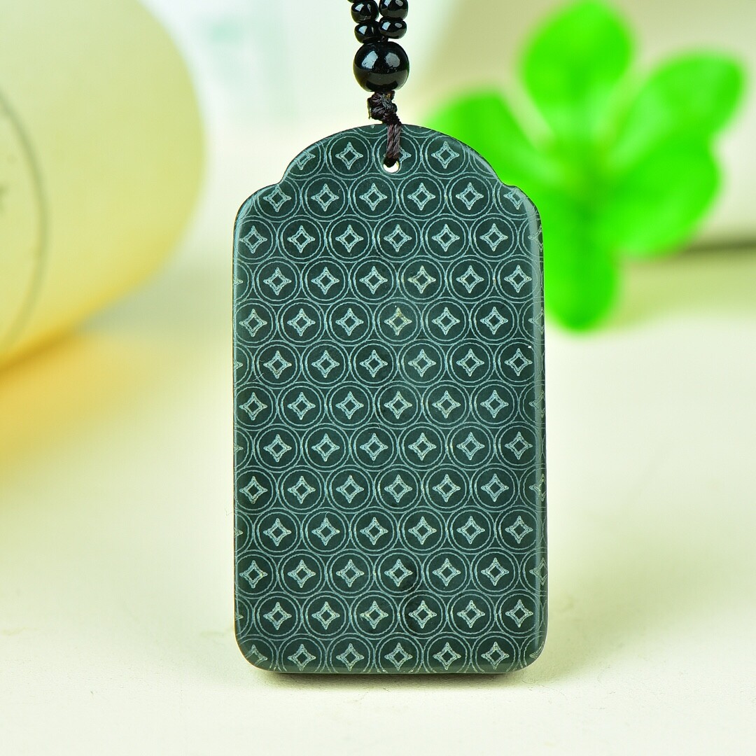 Chinese Hetian Gray Jade Hand Carving Auspicious Beast Pixiu Wealth Pendant