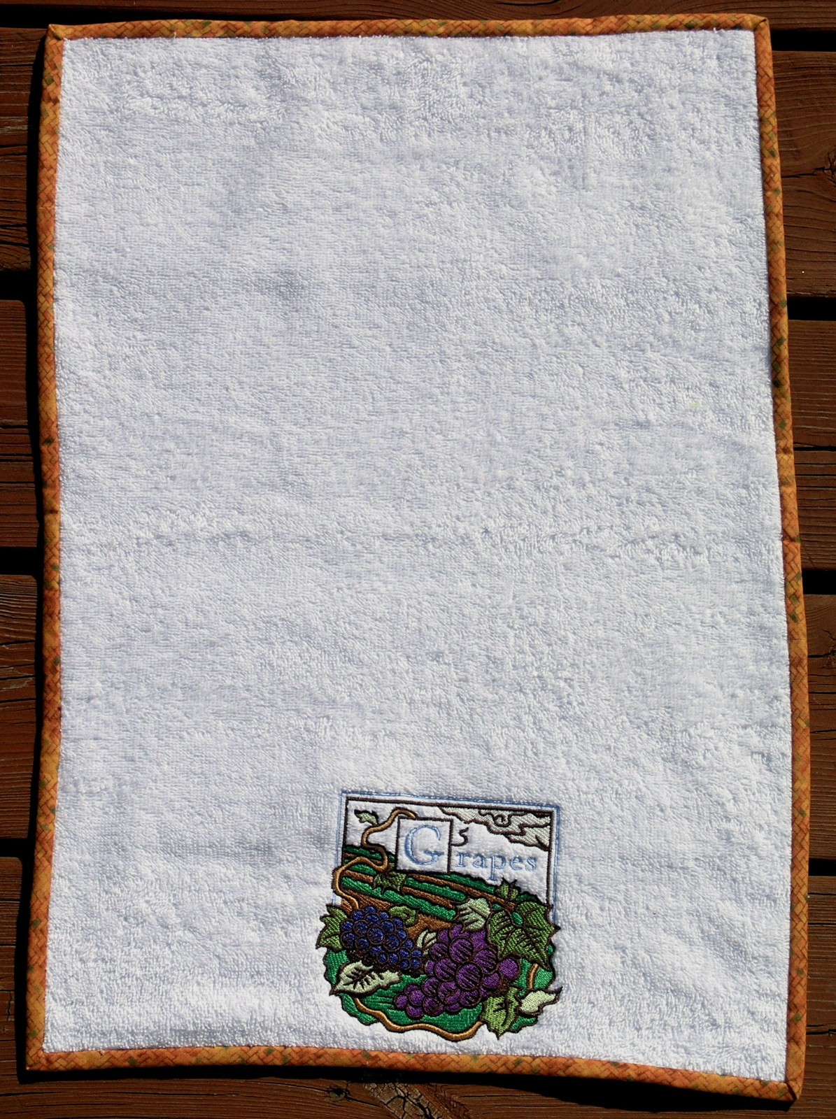 Handcrafted Embroidered Kitchen Terry Towel – GRAPES VINEYARD FIELD VINE