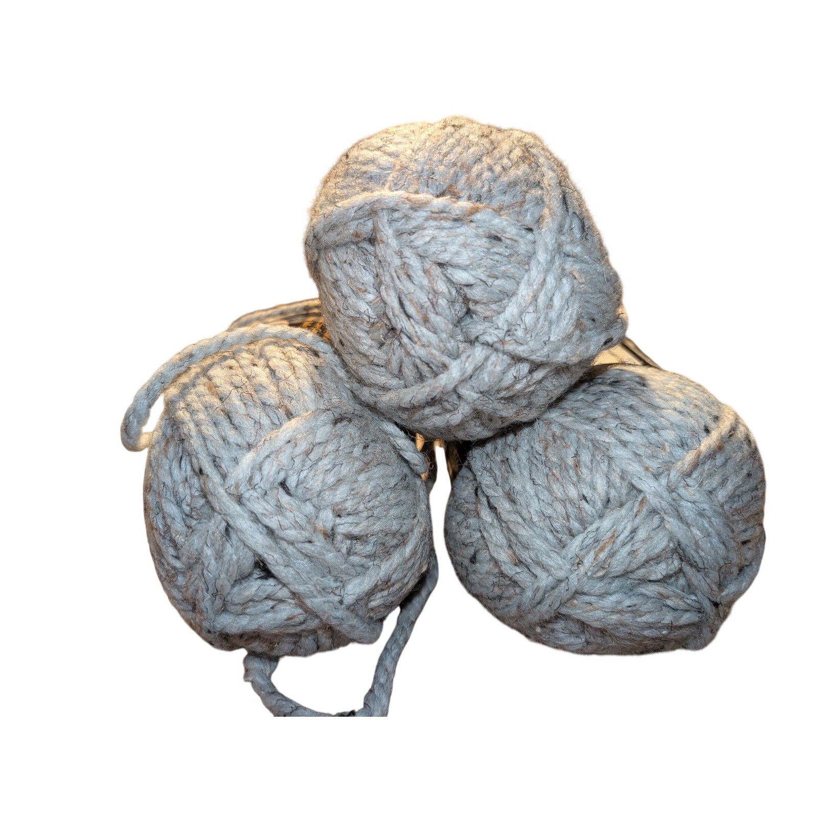 Lion Brand Wool-Ease Thick & Quick Yarn Bulky Grey Marble 3 Skeins Same Dye Lot