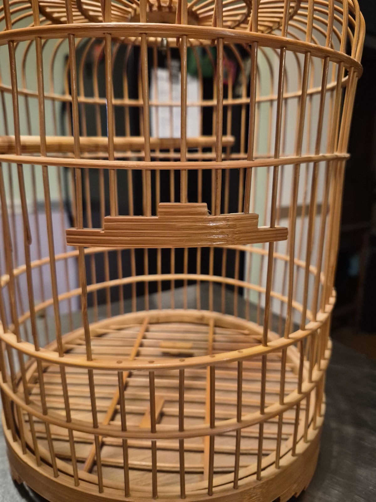 Vintage Chinese Bamboo Song Bird Bird Cage 14.5″h × 10″ w
