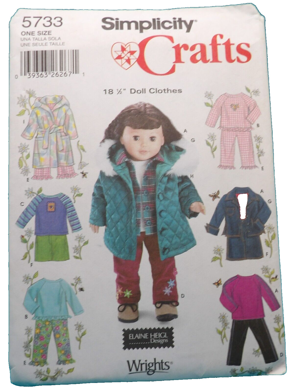 Simplicity 5733 18” Doll Clothes UNCUT 2002