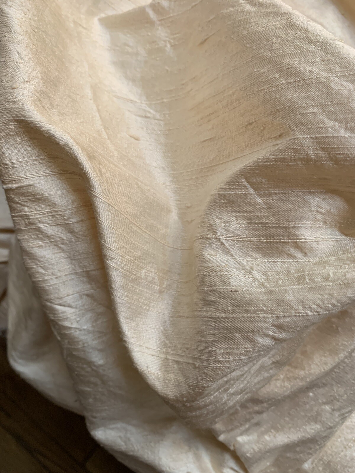 1 yard ~ Vintage Pale Yellow Duponi Silk fabric ~