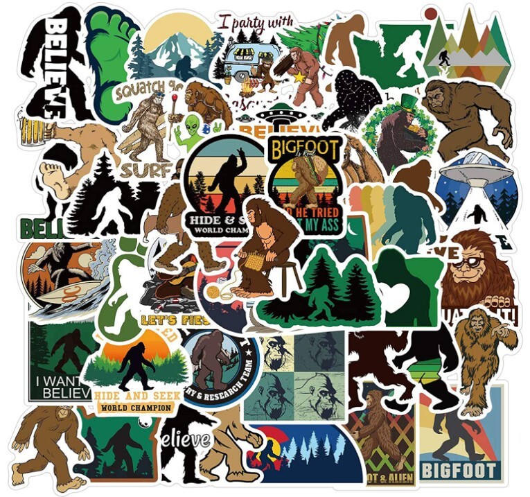 Sticker Bigfoot Sasquatch Legend Decal Vinyl Outdoors Pack Lot 50pcs (0018 #2)