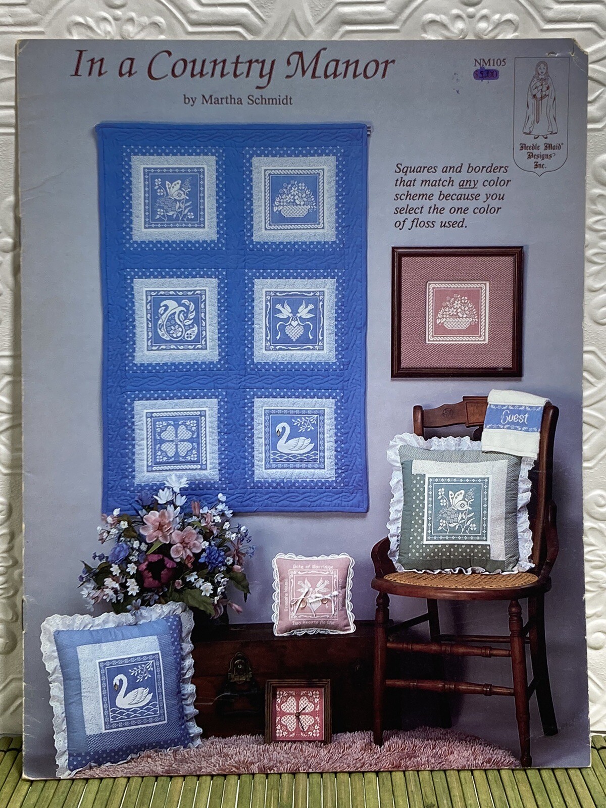 In A Country Manor Cross Stitch Patterns Single Color Squares & Border M Schmidt