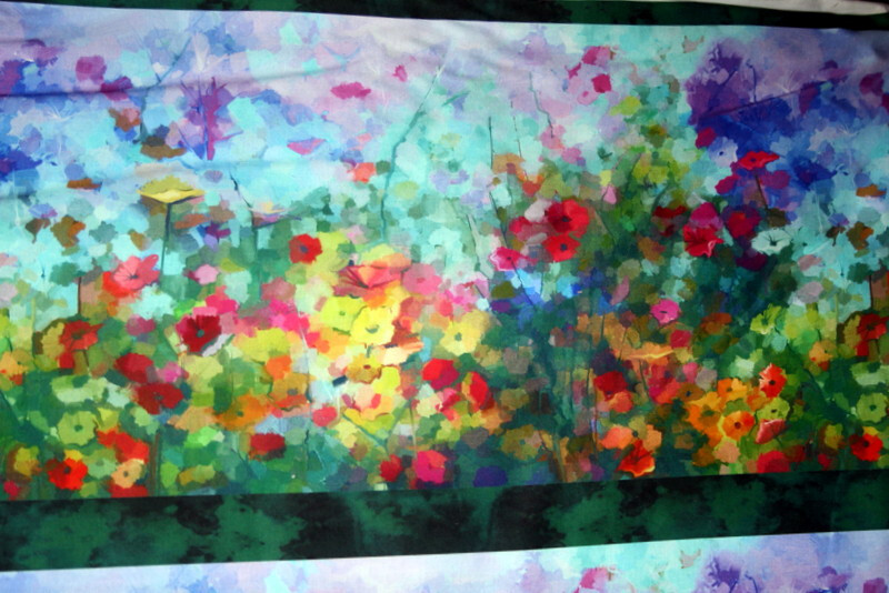 A YEAR OF ART FLORAL STRIPE II FROM IN THE BEGINNING FABRICS -100% COTTON FABRIC