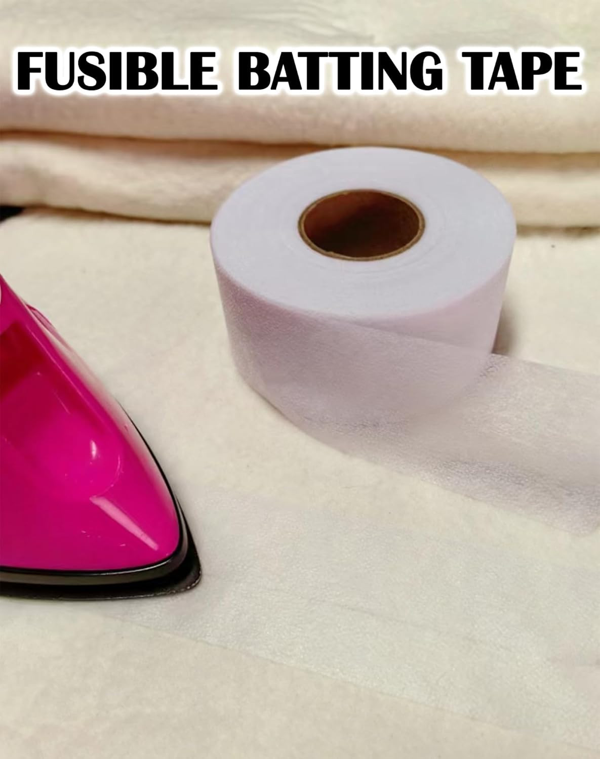 Fusible Batting Seam Tape – Single-Sided Adhesive for Quilting & Sewing 2″x40yds