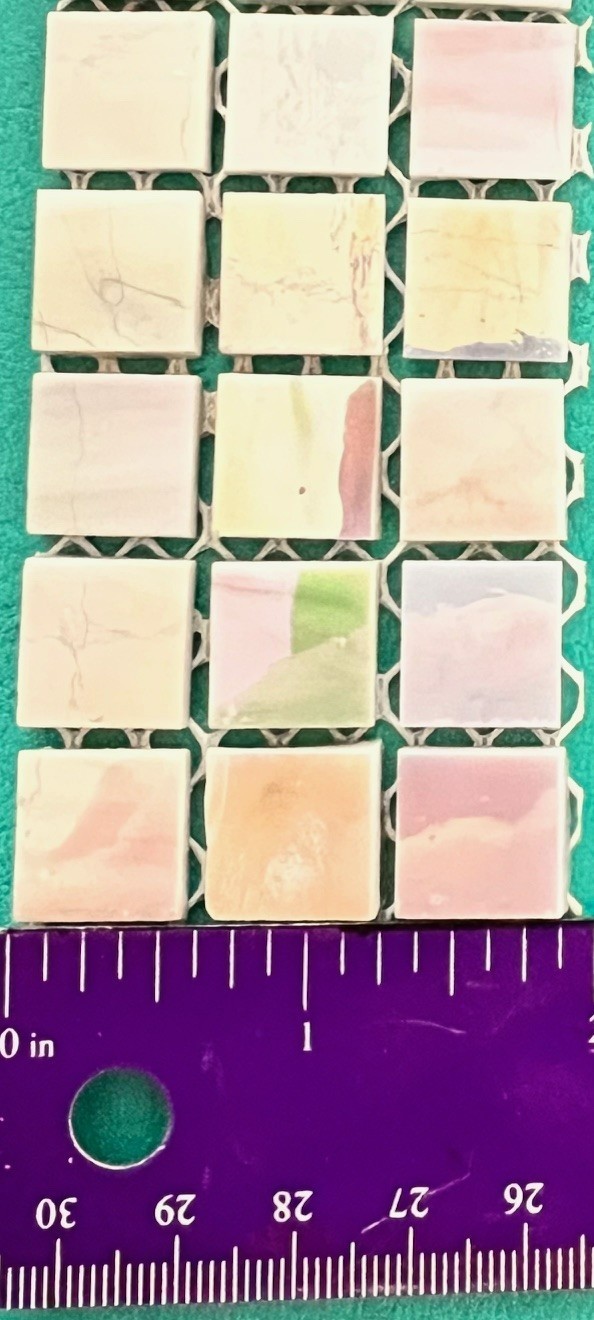 Stained Glass Mosaic Tiles 1/2″x1/2″ Iridescent (54 per set)