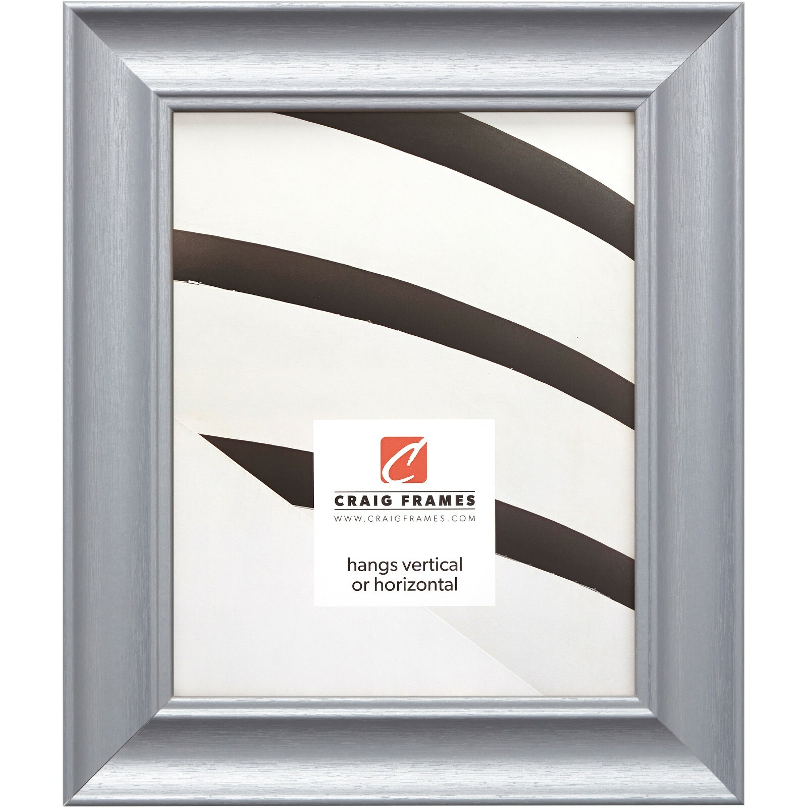 Craig Frames Vintage Revival, 1.75 Inch Wide Brushed Silver Picture Frame