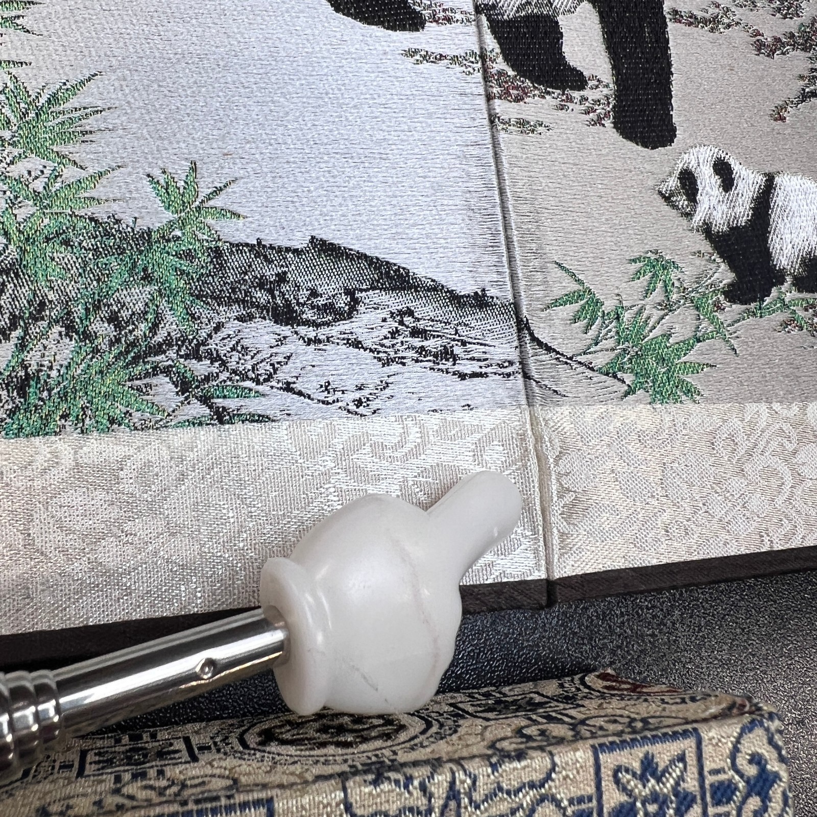 Chinese National Treasure Map Pandas Playing Art Home Decor Folding