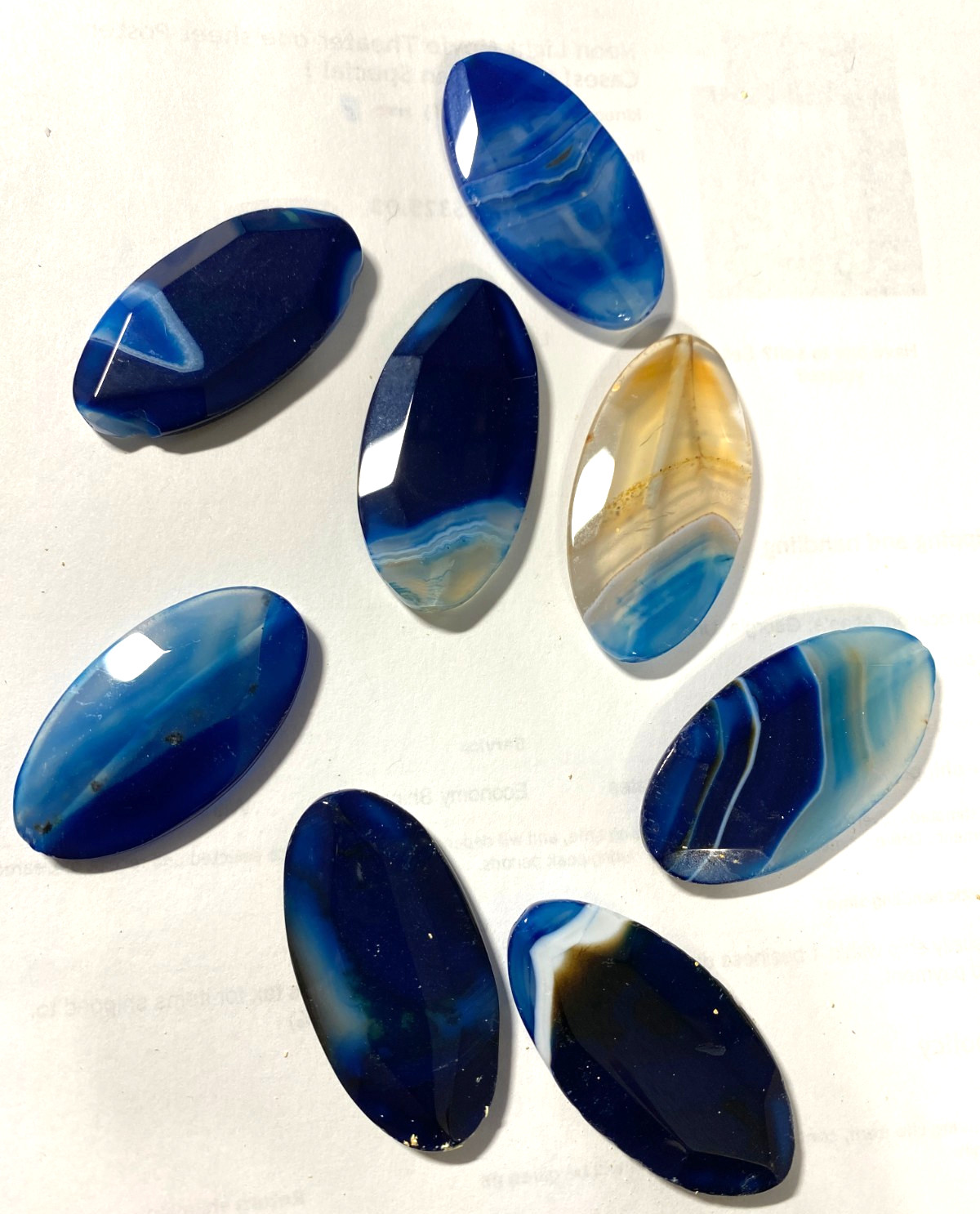 Banded Druzy Blue Agate Beads 10mm to 48mm