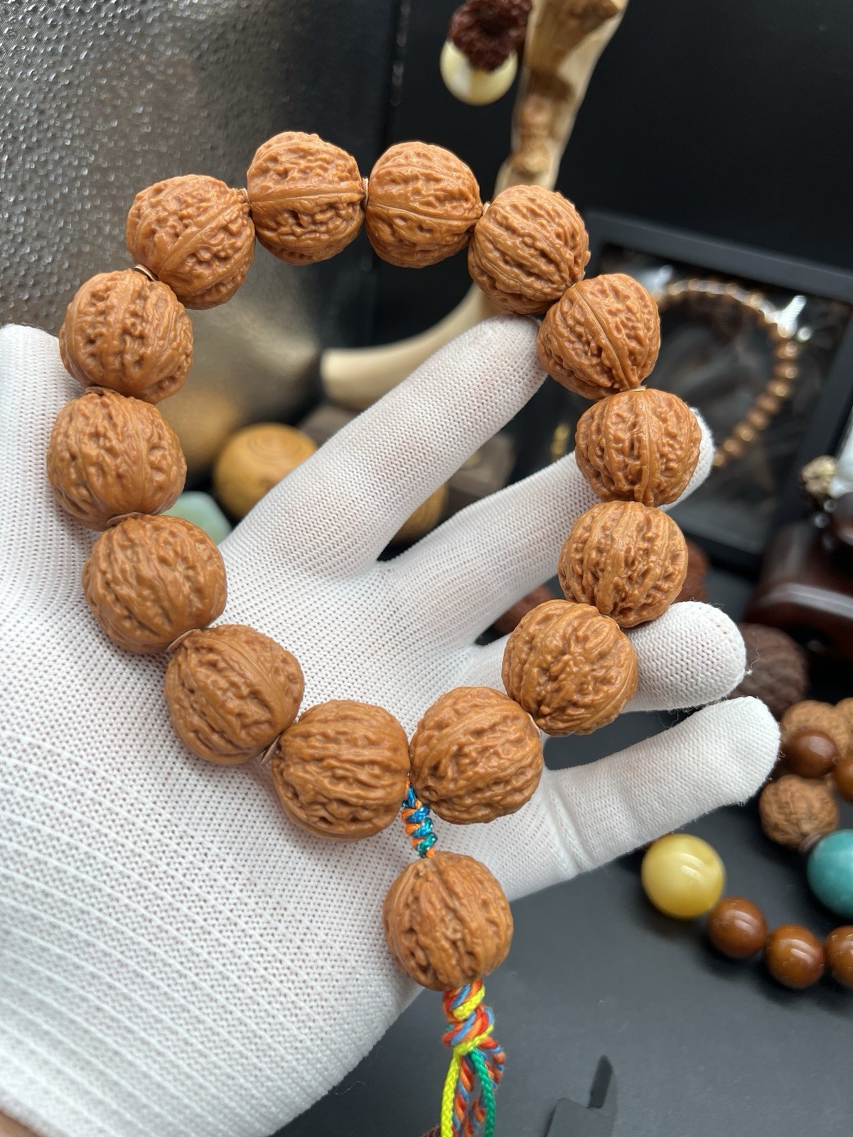 23×22.5×22mm Small Walnut Handheld Collection 福利款野生姜黄皮蚂蚁纹八棱小秋子手持