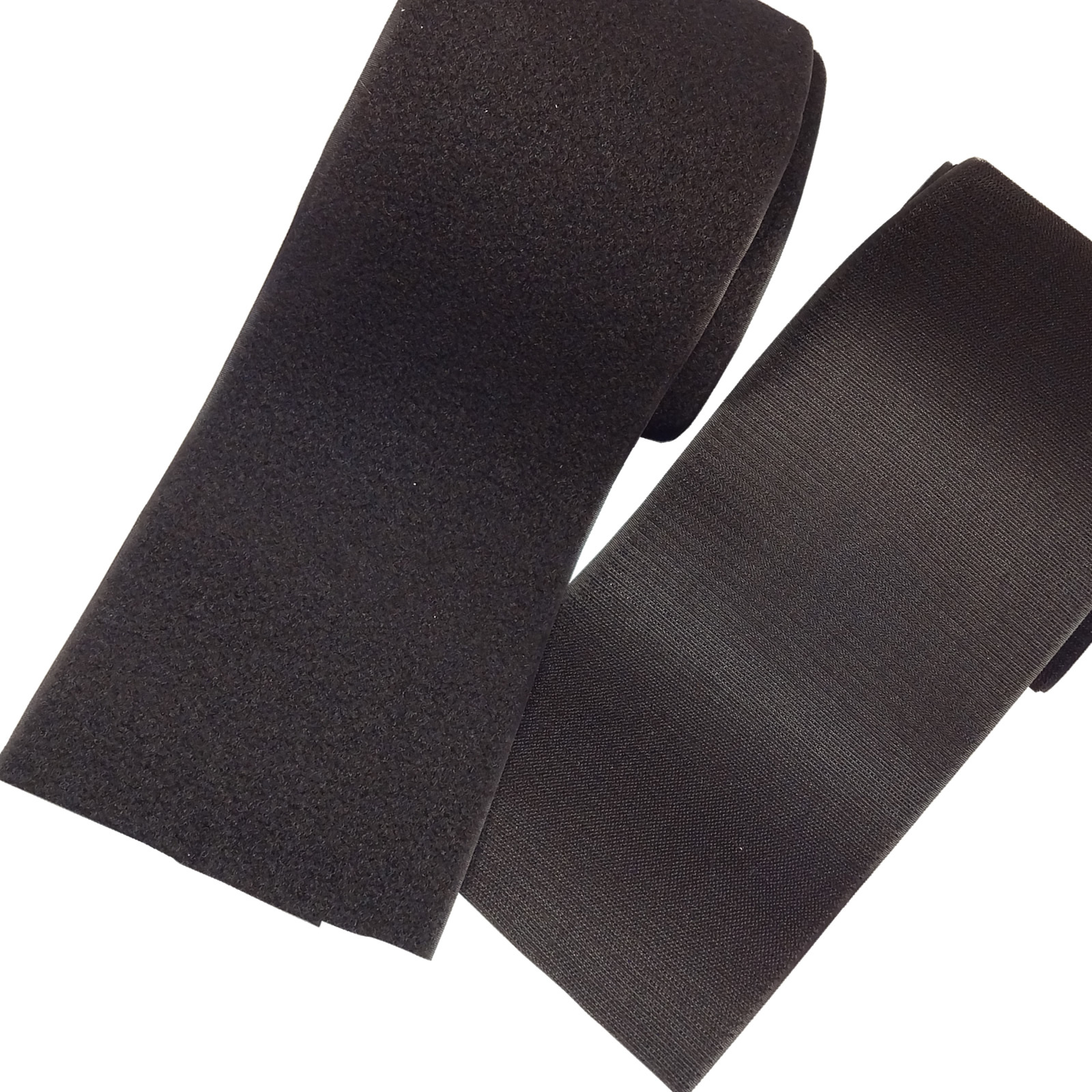 6 INCH x 2 FEET ~ Strong Sewing on Hook Loop Tape BLACK Non Sticky Back