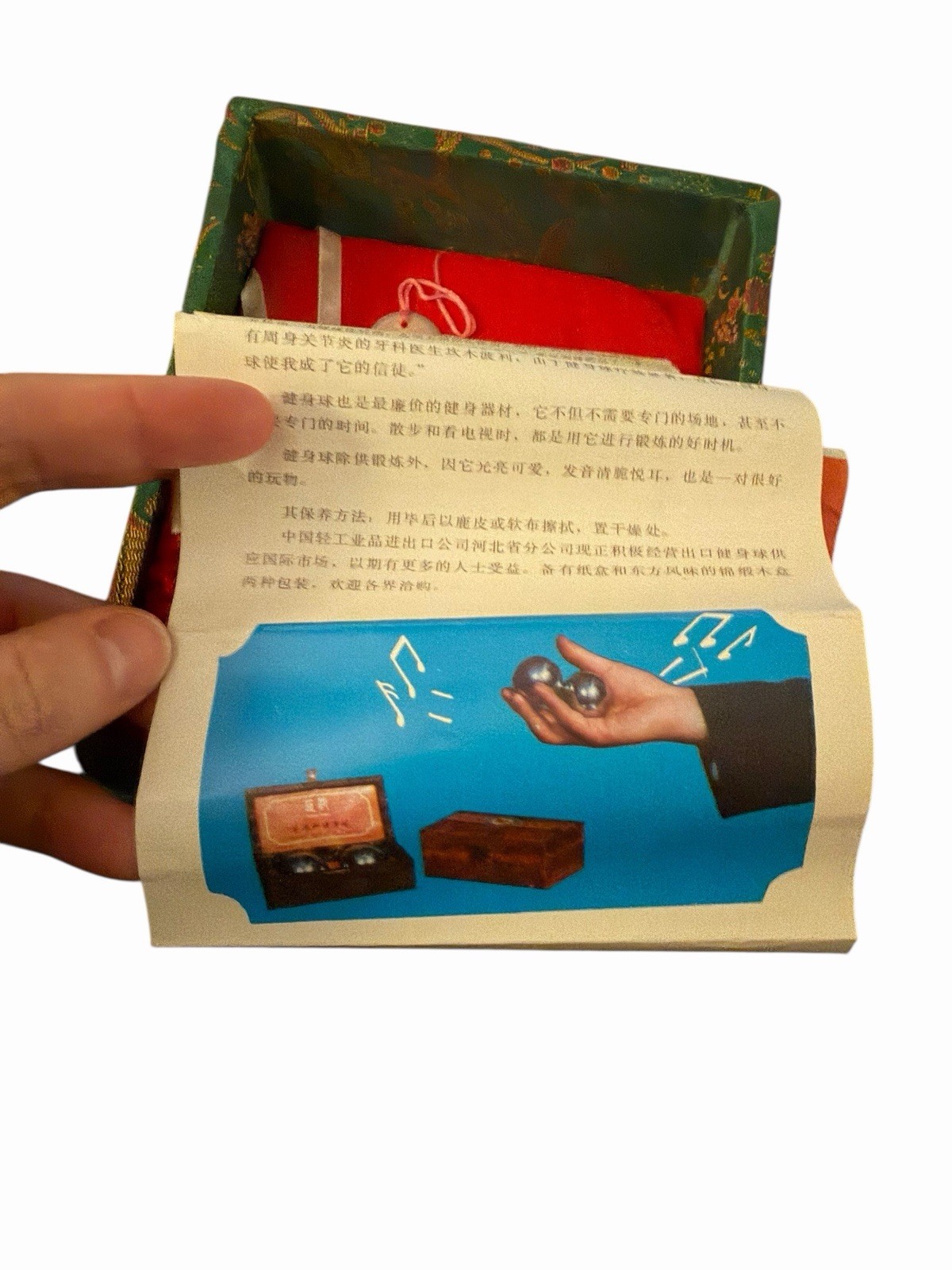 Vintage Chinese Baoding Singing Health Balls Case Hand Exercise Therapy Dragon