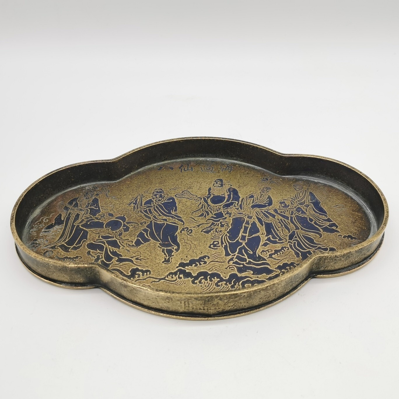 China Painting Eight Immortals God Pattern Tea Tray Tea Board Decor