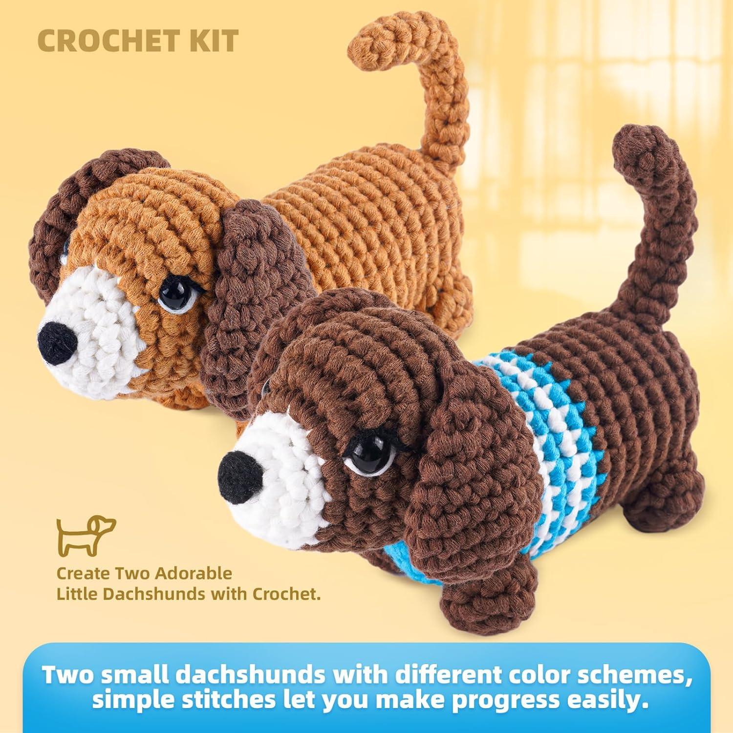Crochet Kit for Beginners, Learn to Crochet, Include Easy Knitting Soft Yarn,…